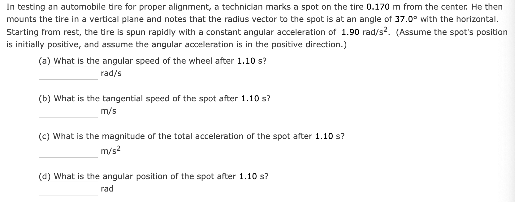 Solved In testing an automobile tire for proper alignment, a