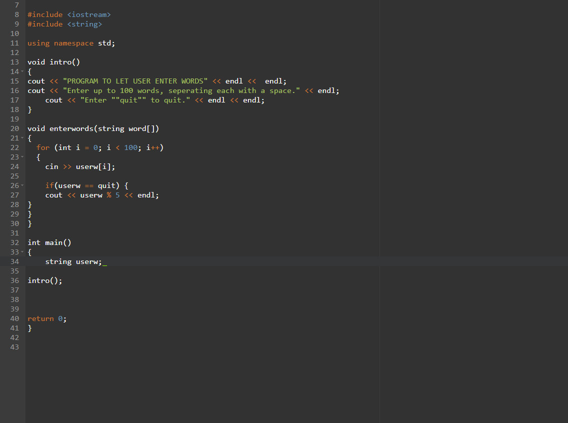 Solved C++ This is what I have so far and I am stuck | Chegg.com