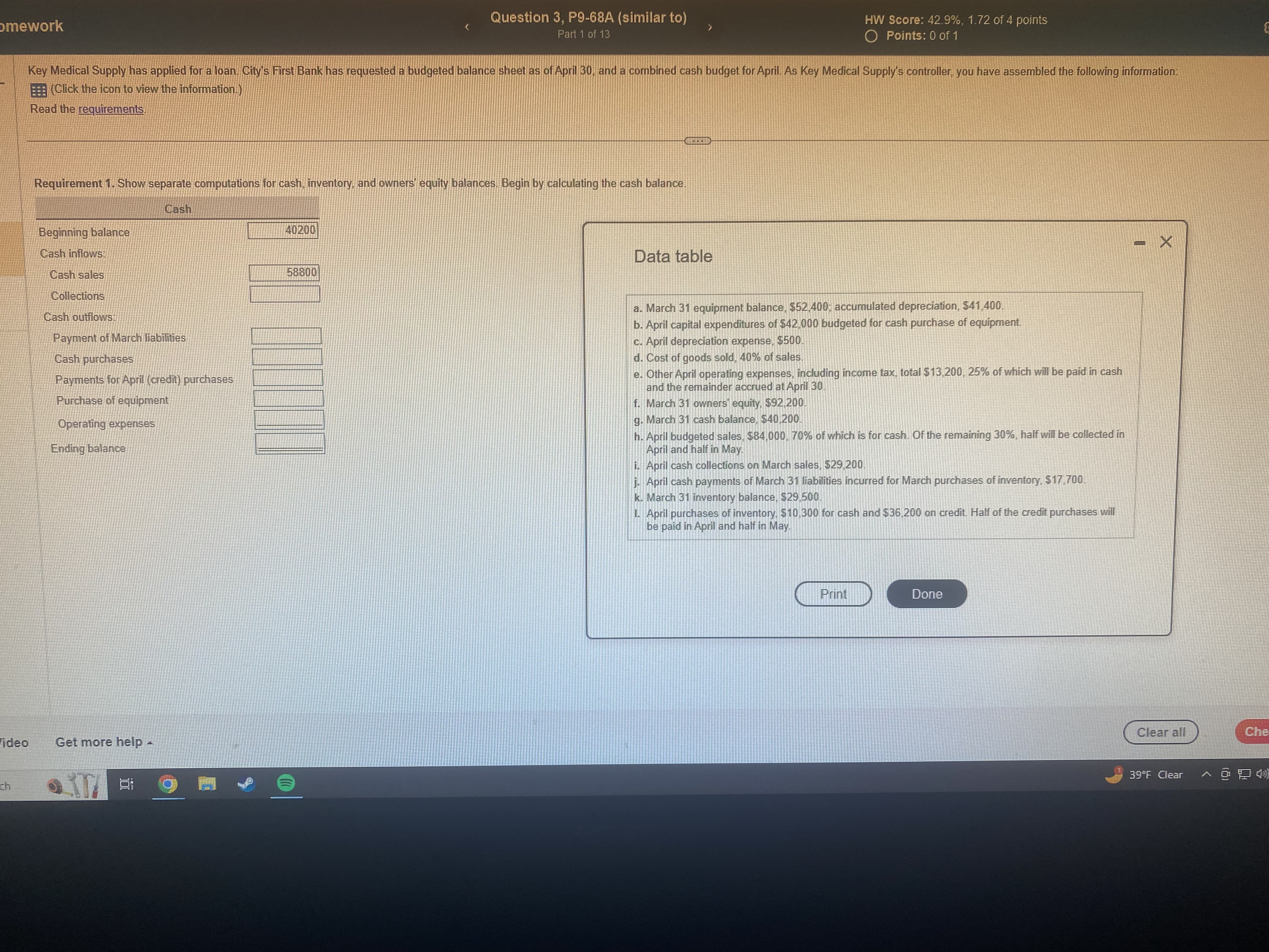 Solved Im wondering on how to find the answer for | Chegg.com