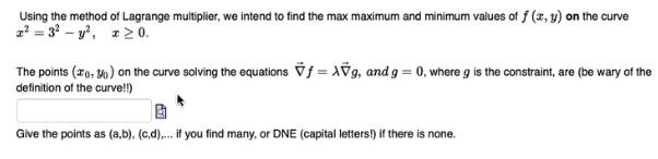 Using The Method Of Lagrange Multiplier We Intend Chegg Com