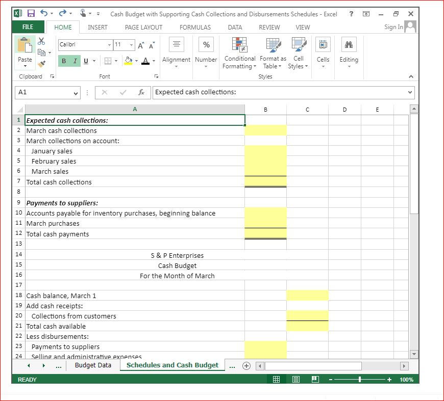 Solved 1. Prepare a schedule of expected cash collections. | Chegg.com