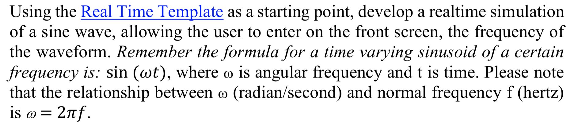 Using the Real Time Template as a starting point, | Chegg.com