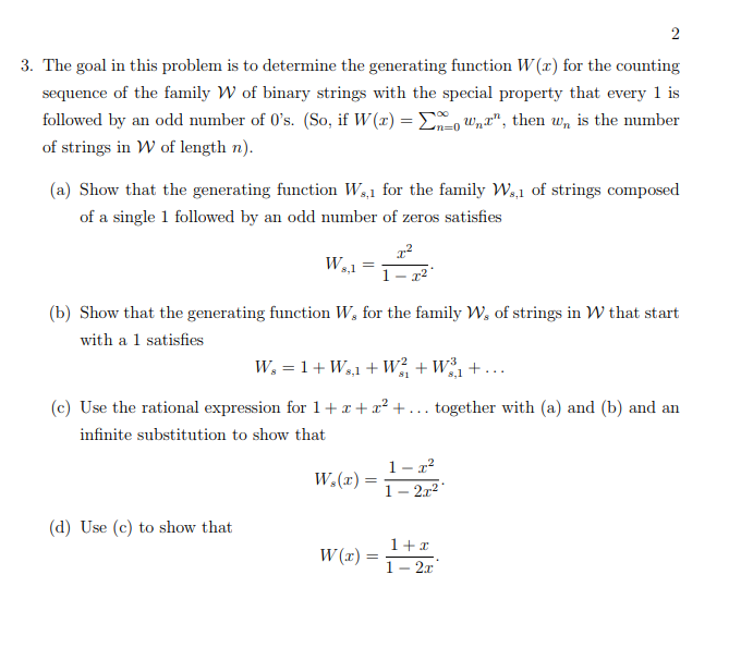 Solved Define the generating functions B(r)-Σ-02