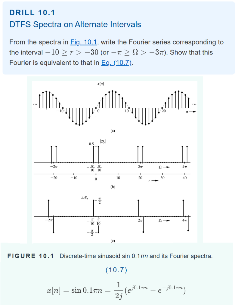 Solved DRILL 10.1 DTFS Spectra on Alternate Intervals From | Chegg.com