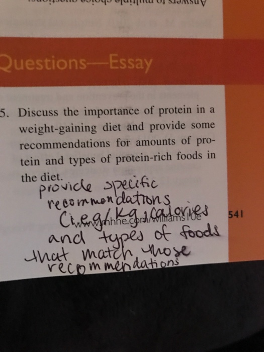 Solved Questions Essay 5. Discuss the importance of protein