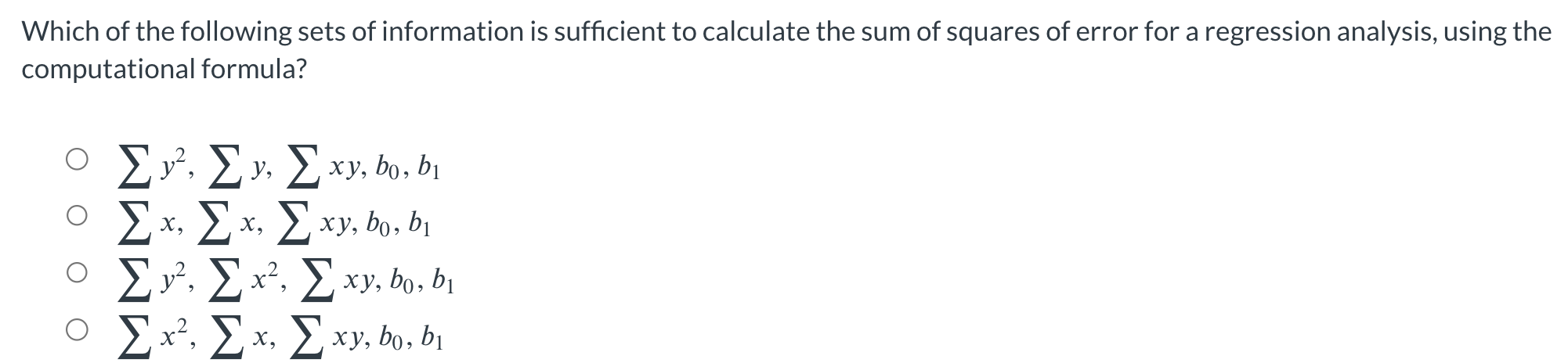 Solved Which of the following sets of information is | Chegg.com