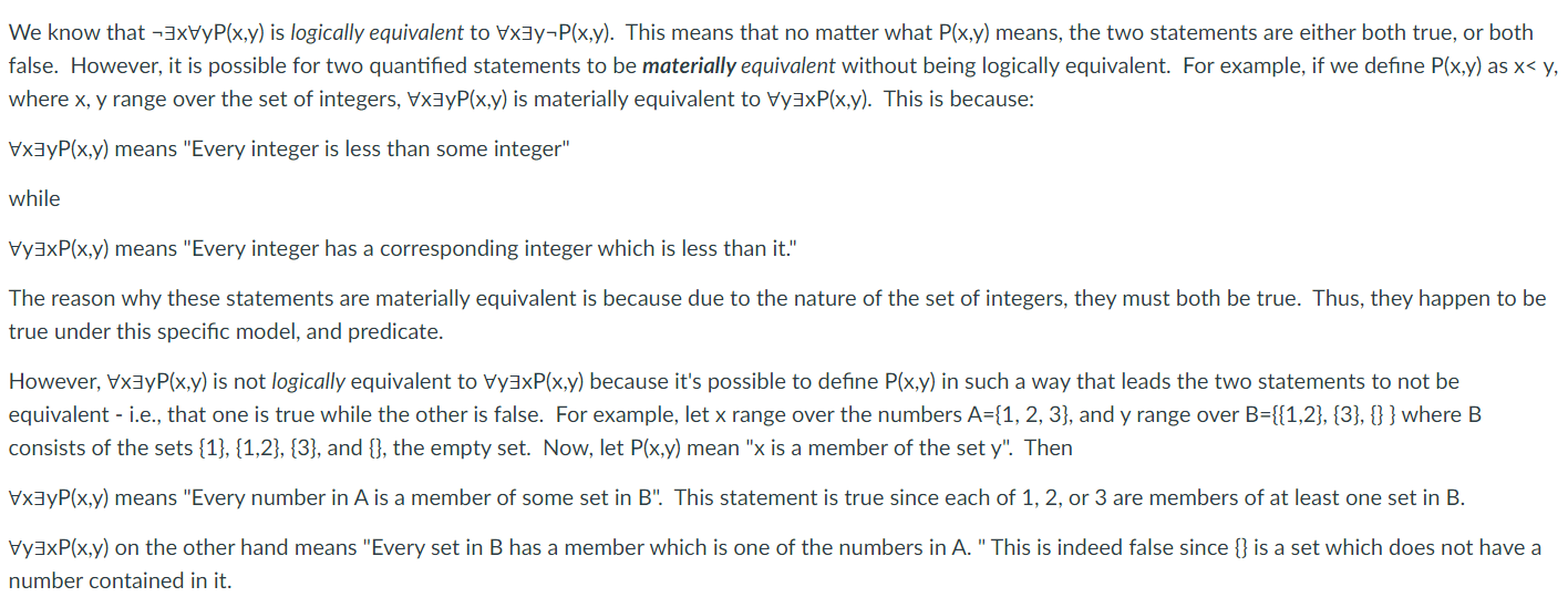 Solved We Know That ¬∃x∀ypxy Is Logically Equivalent To 8259