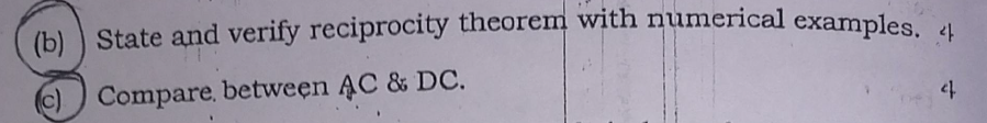 Solved (b) State And Verify Reciprocity Theorem With | Chegg.com