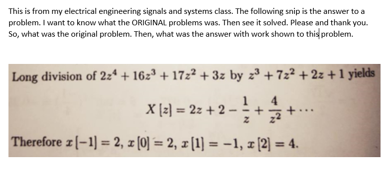 Solved This is from my electrical engineering signals and | Chegg.com