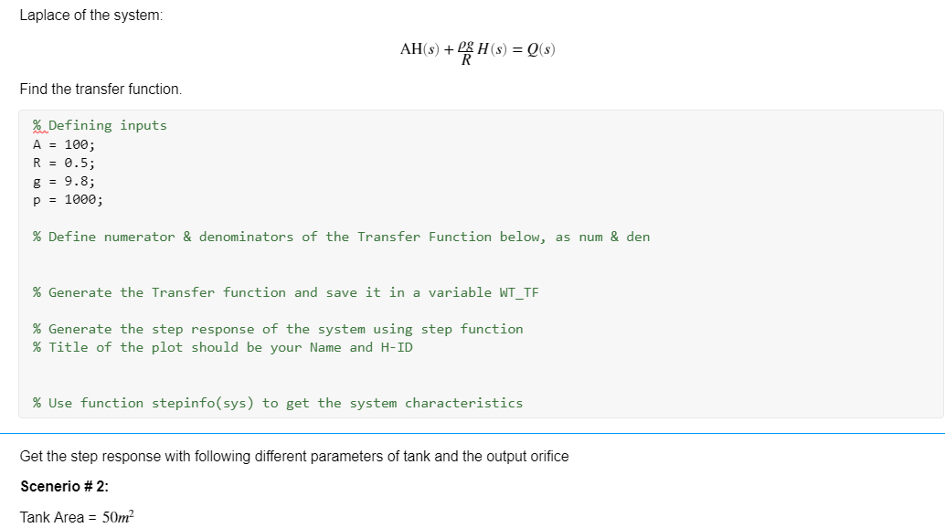 Solved Performance characteristics of First Order System. | Chegg.com