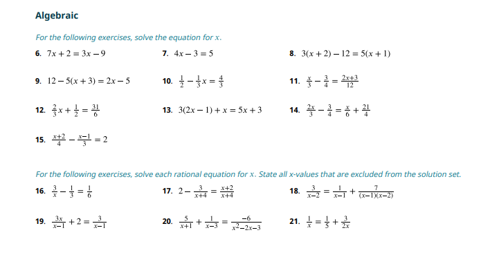 Solved For the following exercises, solve the equation for | Chegg.com