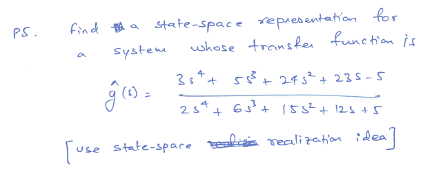 Solved PS. Find A State-space Representation For System | Chegg.com