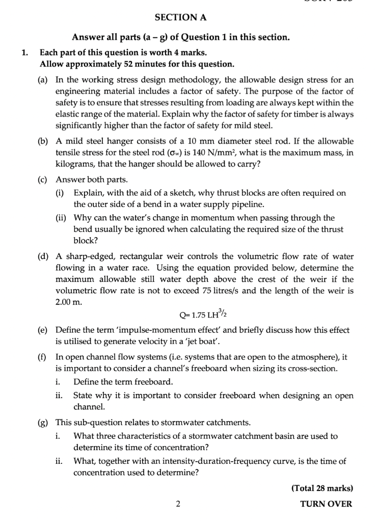 Solved 1. SECTION A Answer all parts (a - g) of Question 1 | Chegg.com
