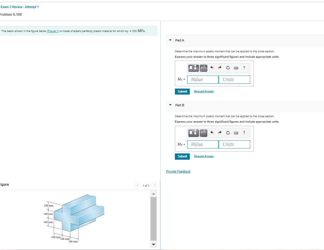 Solved The beam shown in the figure below (Figure 1) is made | Chegg.com
