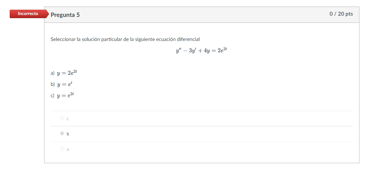 Solved Seleccionar la opción que contiene la solución del | Chegg.com