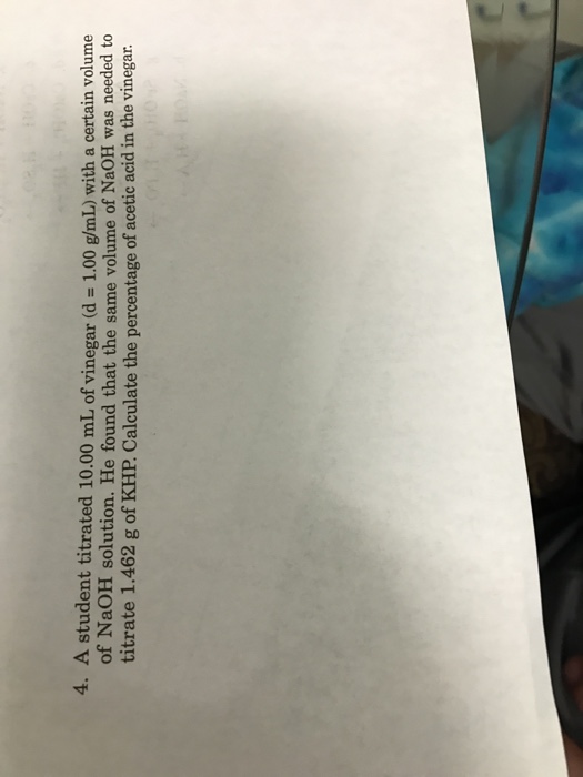 Solved 2. If your calculated molarity of the NaoH solution | Chegg.com