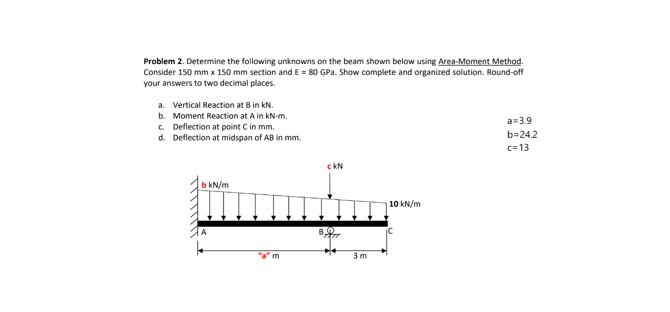 Solved Problem 2. Determine the following unknowns on the | Chegg.com