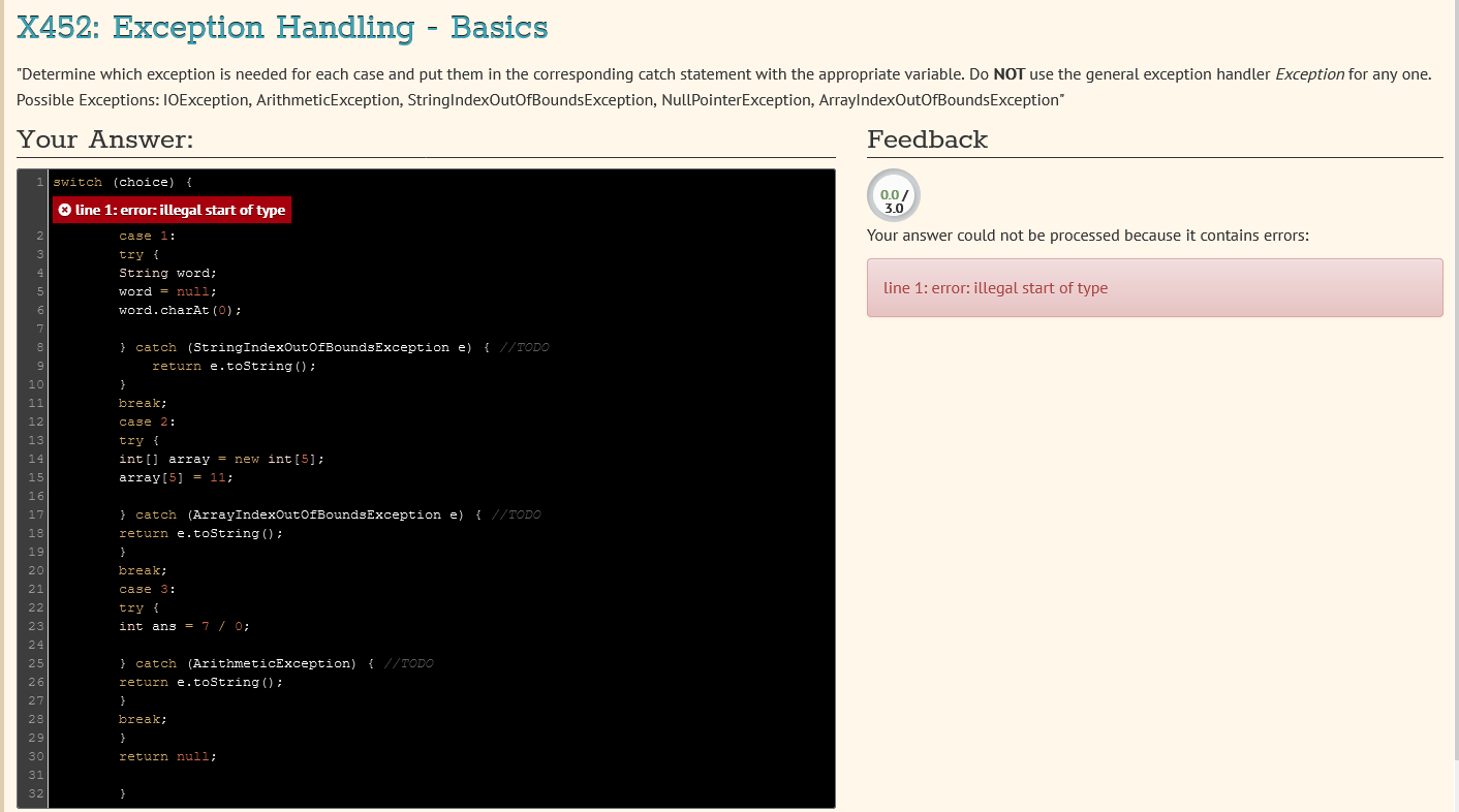 Java Exception Basics