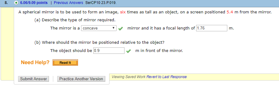 Solved I need help finding the focal point Ive already tried | Chegg.com