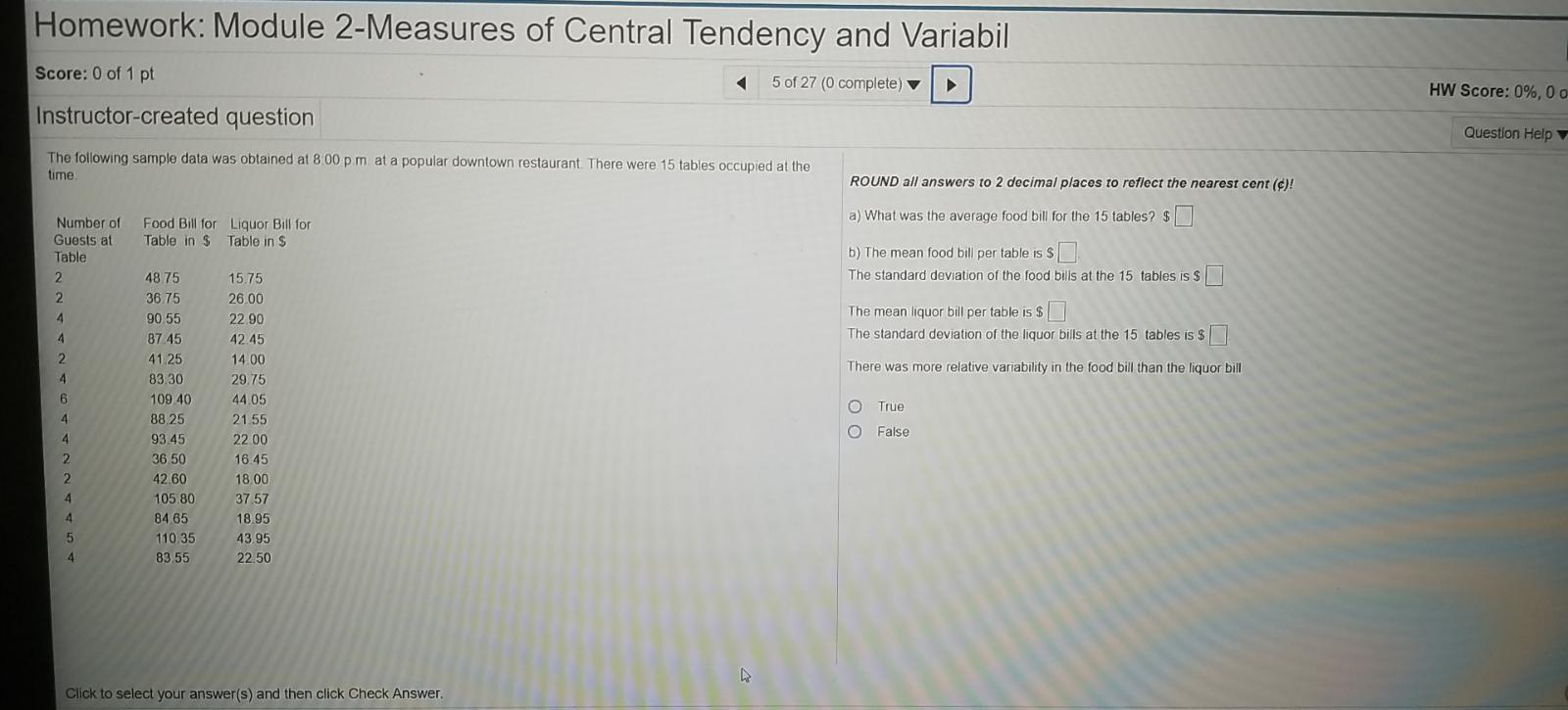 Solved Homework: Module 2-Measures Of Central Tendency And | Chegg.com