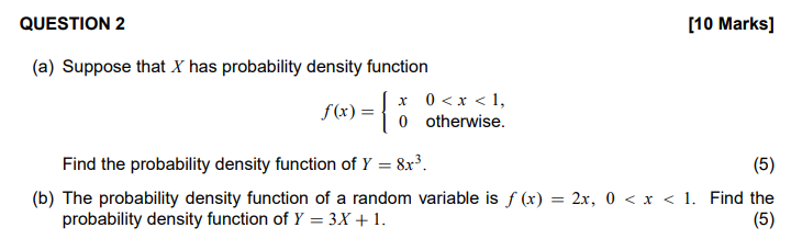 Solved (a) Suppose that X has probability density function | Chegg.com
