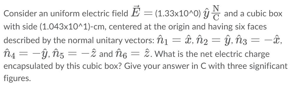 Solved a = = = - Consider an uniform electric field ] = | Chegg.com