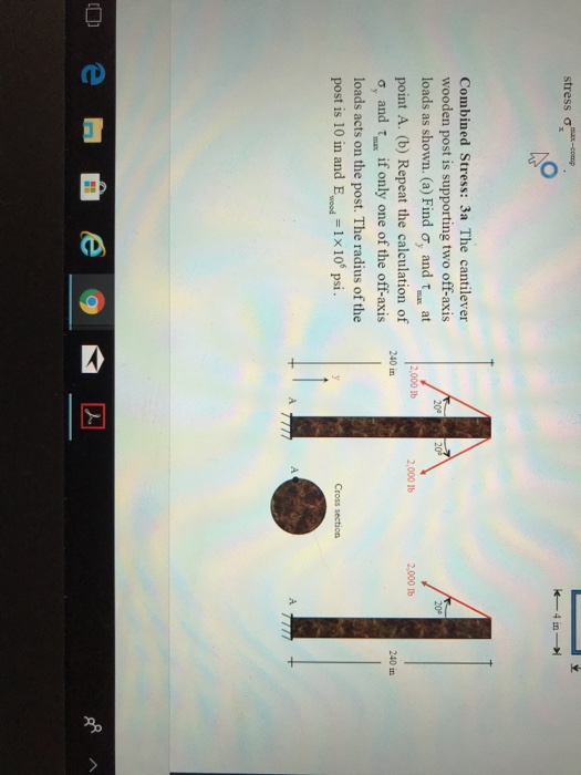 Solved 호 stress σ_z-amp Combined Stress: 3a The cantilever | Chegg.com