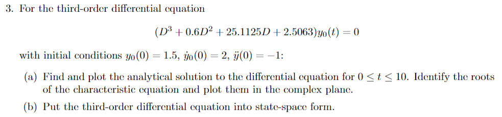 Solved 3. For the third-order differential equation | Chegg.com