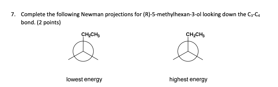 3 projection de Newman méthylhexane