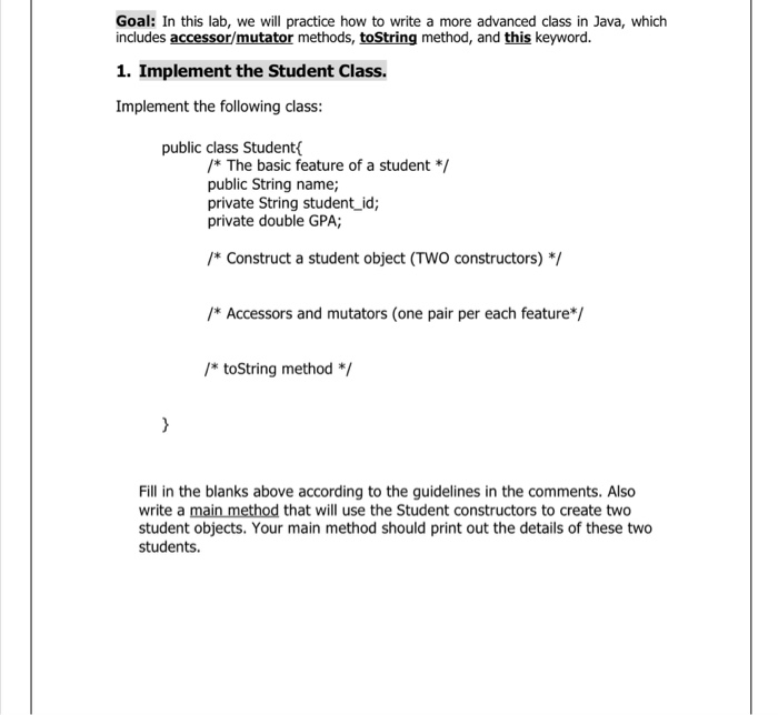 Solved Goal: In this lab, we will practice how to write a | Chegg.com