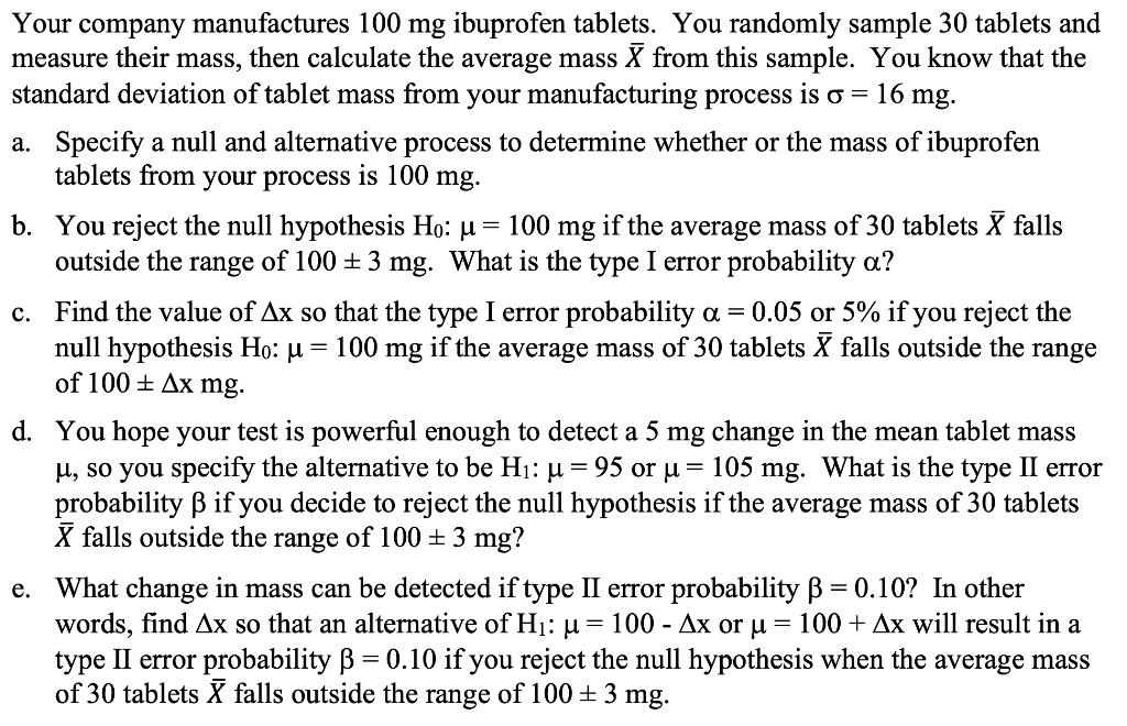 Solved 100 Mg Your Company Manufactures 100 Mg Ibuprofe Chegg Com