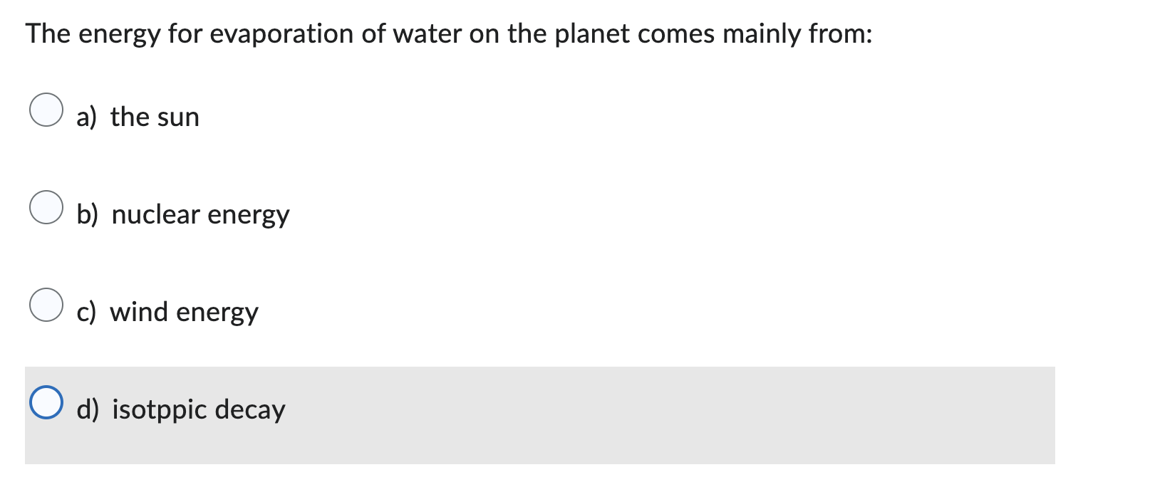 Solved The energy for evaporation of water on the planet | Chegg.com
