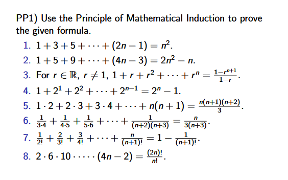 Solved n PP1 Use The Principle Of Mathematical Induction Chegg