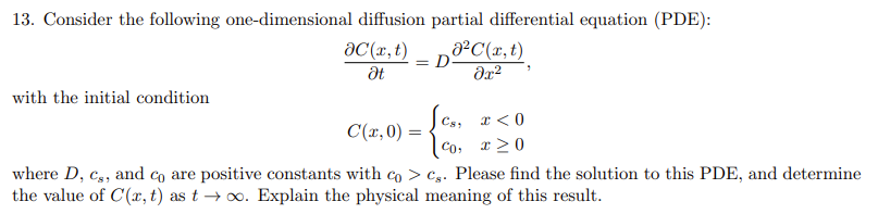 Solved Consider the following one-dimensional diffusion | Chegg.com