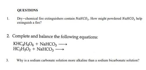 experiment with sodium bicarbonate