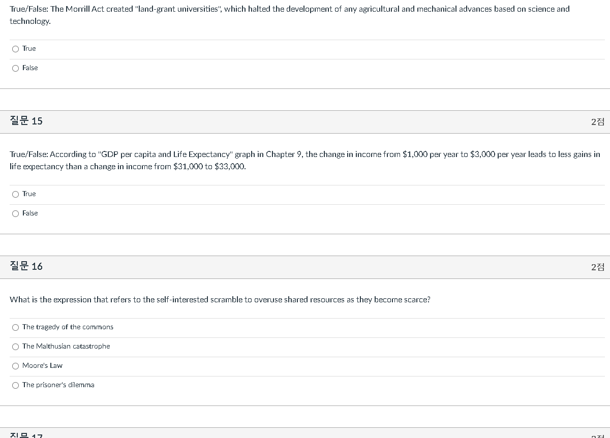 Solved True/False The Morrill Act created "landgrant