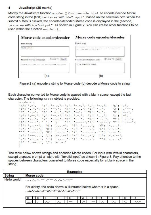 Solved 4 JavaScript (25 marks) Modify the JavaScript | Chegg.com