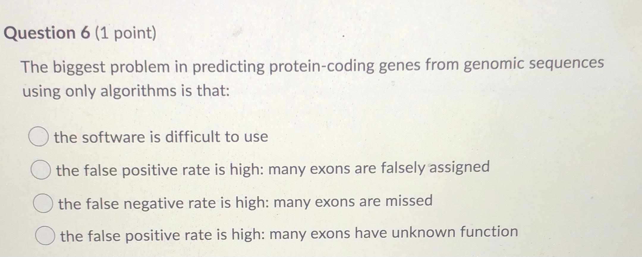 Solved Question 6 (1 Point) The Biggest Problem In | Chegg.com