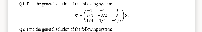 Solved che Q1. Find the general solution of the following | Chegg.com