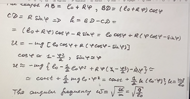 Solved Find frequency of small oscellations of the pendulum, | Chegg.com