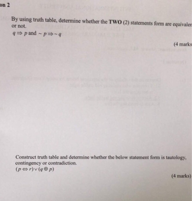 Solved Question 1 Determine The Validity Of The Argument | Chegg.com