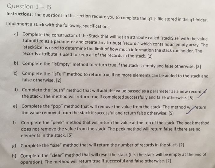 Solved Question 1 -JS Instructions: The questions in this | Chegg.com