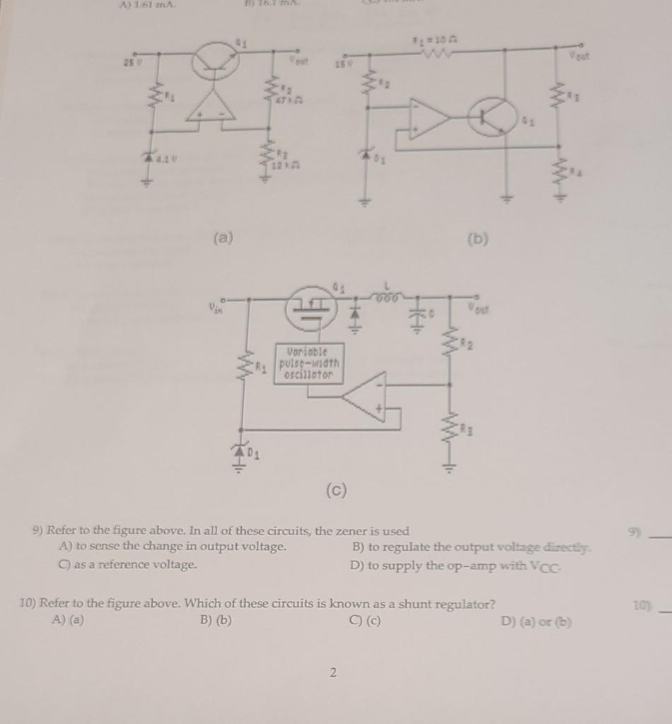 Solved A) 16 mA (b) VA Variable pulsewidth oscillator 9)