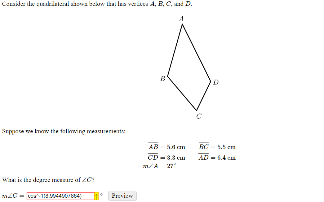 Solved Consider The Quadrilateral Shown Below That Has | Chegg.com