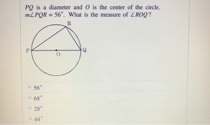 Solved PQ is a diameter and O is the center of the circle. | Chegg.com