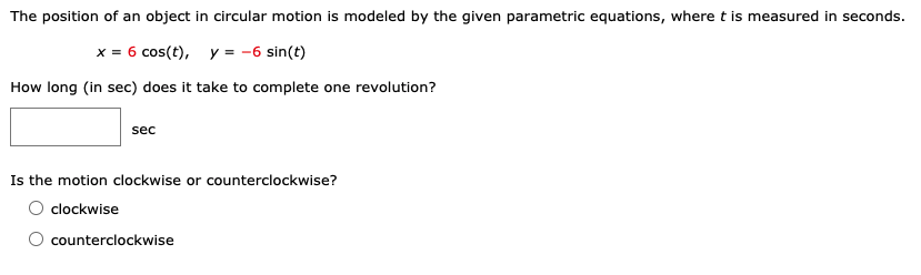 Solved The position of an object in circular motion is | Chegg.com