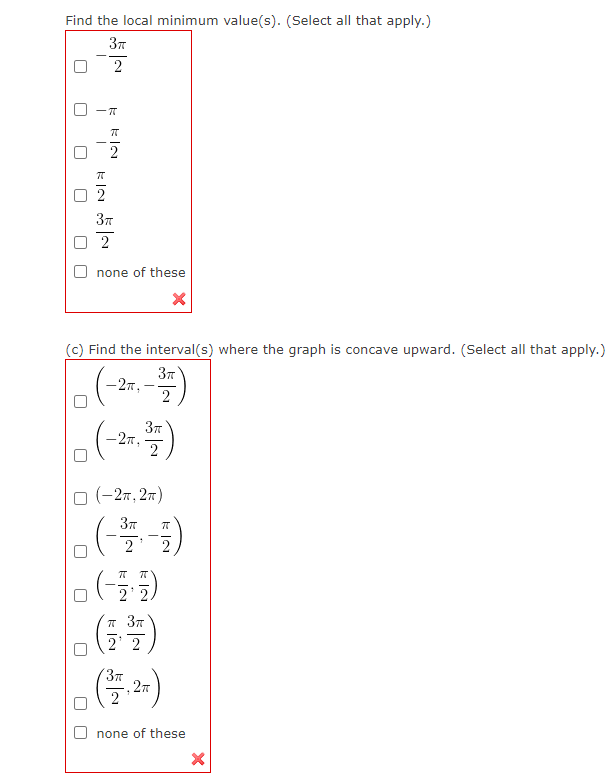 Solved Find the local minimum value(s). (Select all that | Chegg.com