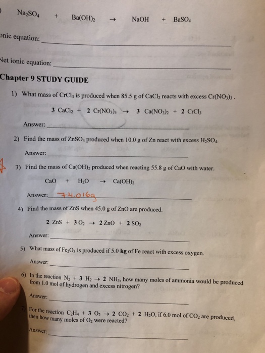 Solved Ba OH 2 NaOH BaSO4 nic equation et ionic Chegg