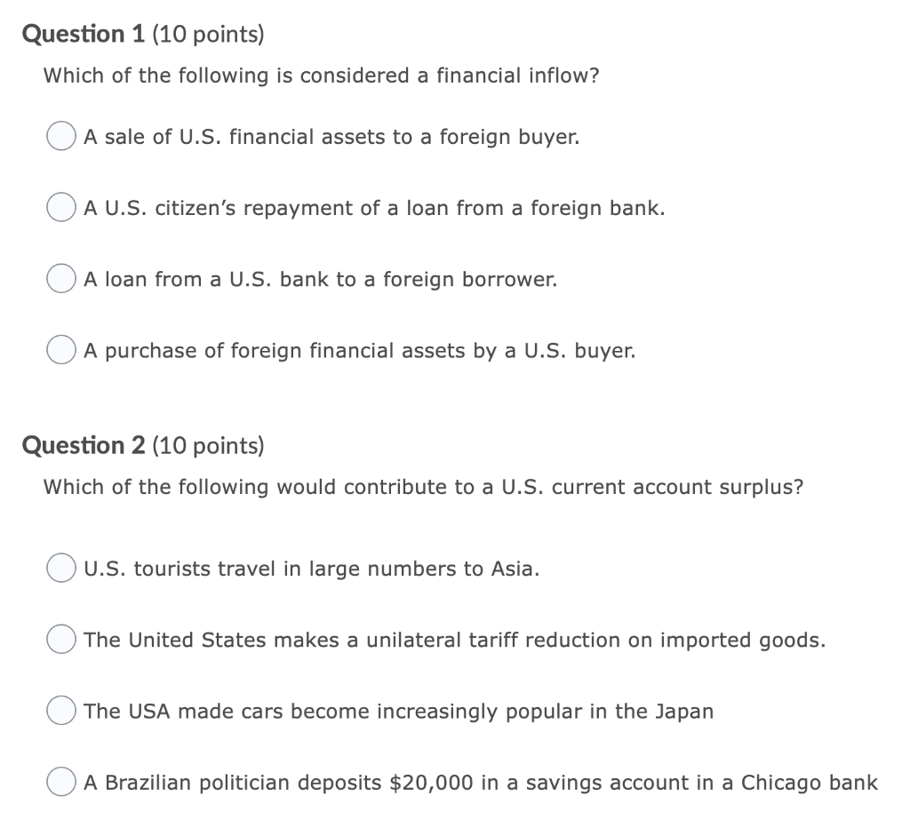 Solved Question 1 (10 points) Which of the following is | Chegg.com