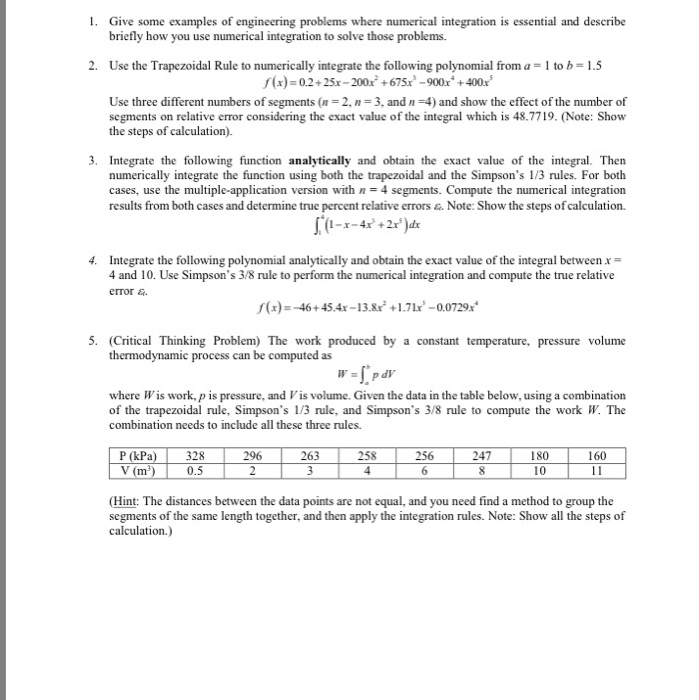 Solved 1. Give some examples of engineering problems where | Chegg.com